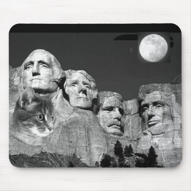 Mousepad Há um gatinho no Monte Rushmore! (Frente)