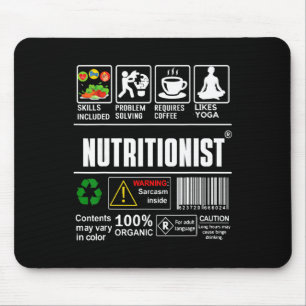 Mousepad Habilidades de Rótulo de Nutricionista Sarcasmo De