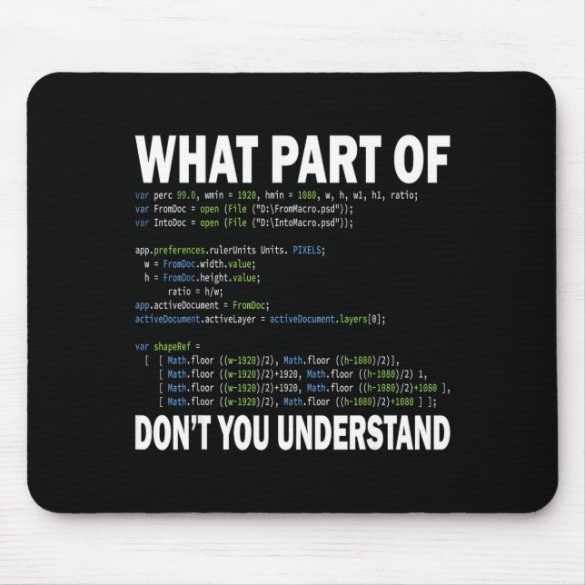 Mousepad Hacker Computer Programmer Apparel Coding What Par (Frente)