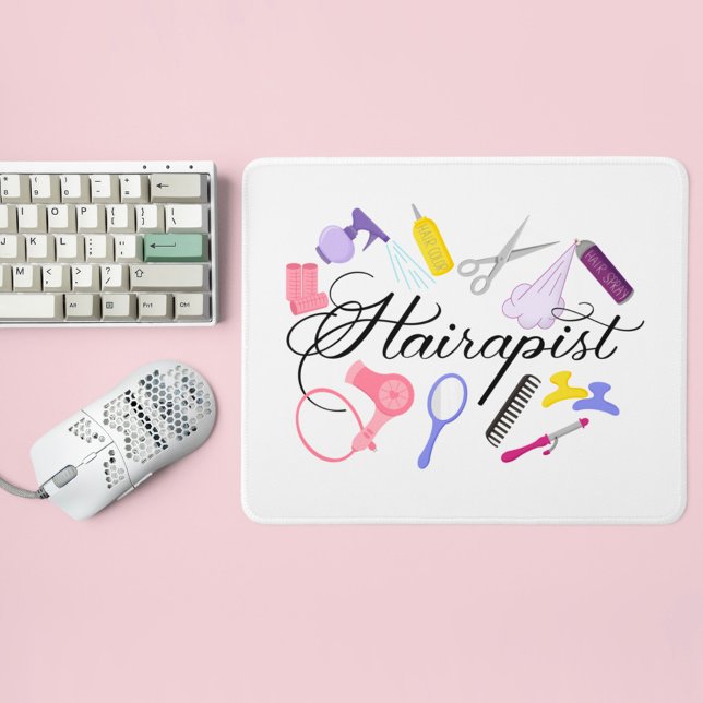Mousepad Hairapist Hairdresser Hair Stylist Barber Design (Criador carregado)