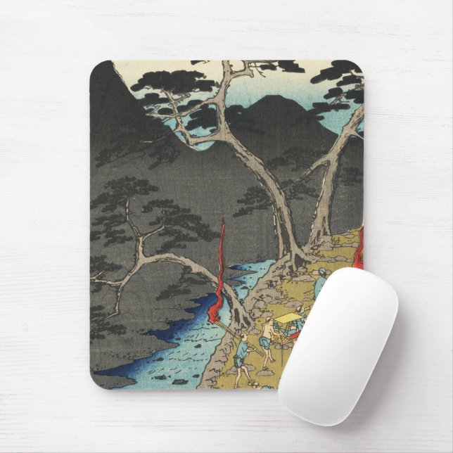 Mousepad Hakone, Japão: Vintage Ukiyo-e Woodblock Impressão (Com mouse)
