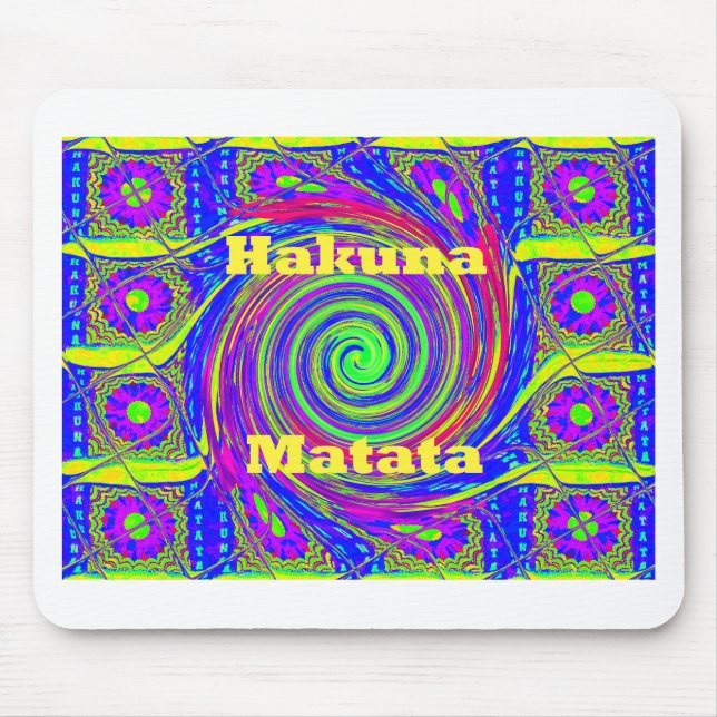 Mousepad Hakuna Matata – Design Giratório com Cores Vibrant (Frente)