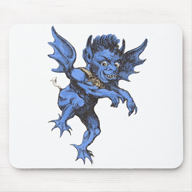 Mousepad Halloween Antigo, Gárgula Demônio Maligno Assustad (Frente)