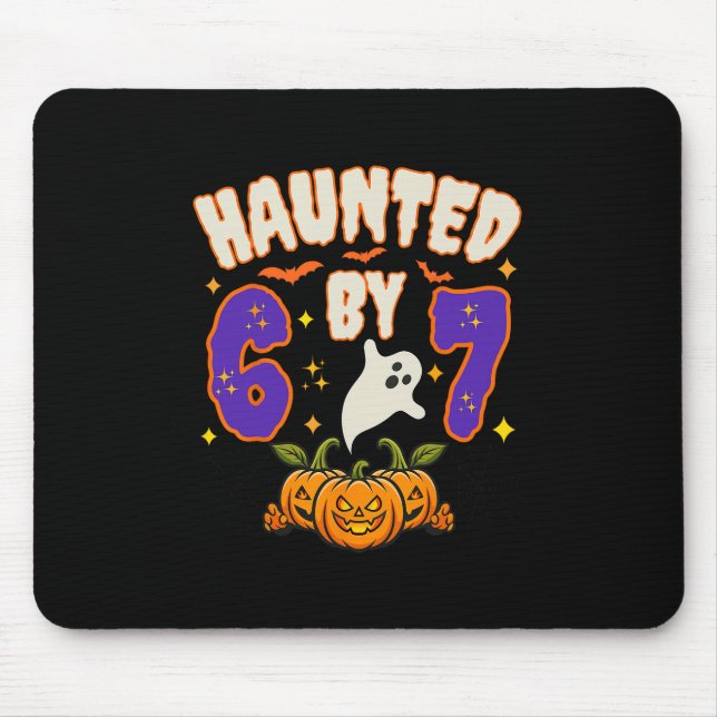 Mousepad Halloween Assombrado 67 Número 67 Seis Sete Meme E (Frente)