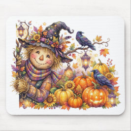 Mousepad Halloween Assustador, Espantalho Curioso, Colheita