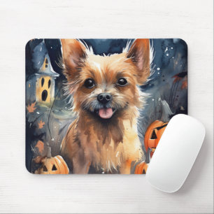 Mousepad Halloween Australian Terrier Com Abóboras Assustad