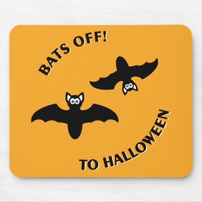 Mousepad Halloween Bats Orange (Frente)