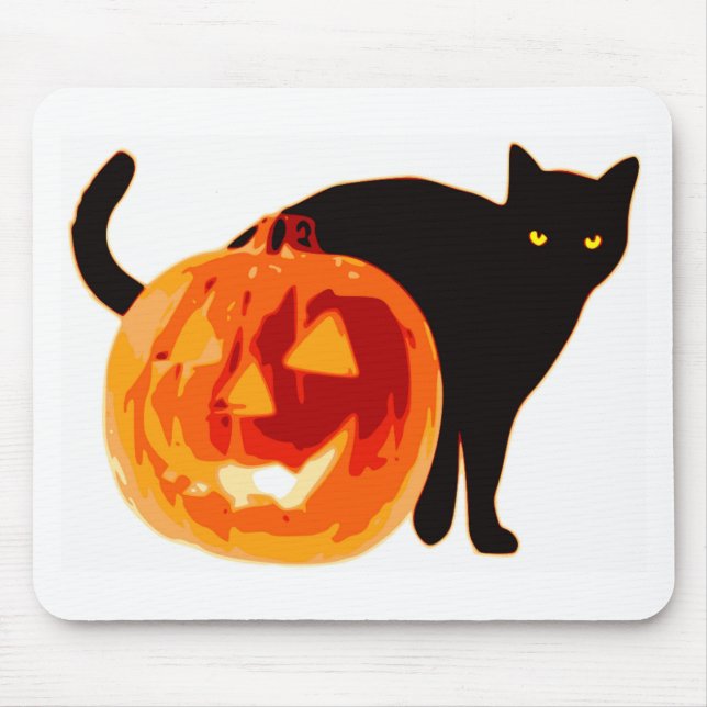 MOUSEPAD HALLOWEEN BLACK CAT E PUMPKIN (Frente)