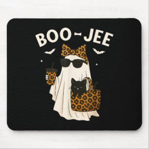 Mousepad Halloween Boo Jee Leopardo Fofo Fantasma Café Bouj