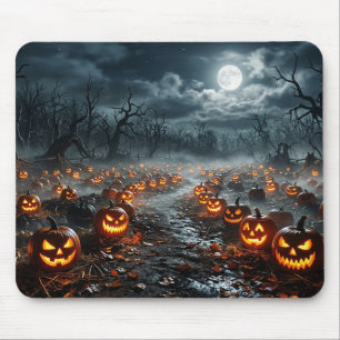 Mousepad Halloween com Árvores Assustadoras e Jack O Lanter