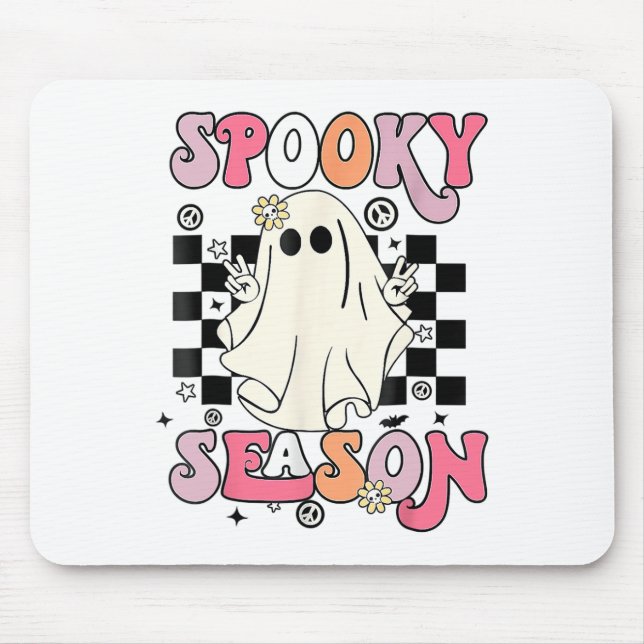 Mousepad Halloween Cute Ghost Spooky Season (Frente)