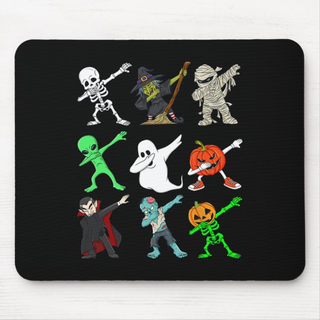 Mousepad Halloween Dabbing Skeleton Witold E Monstros (Frente)