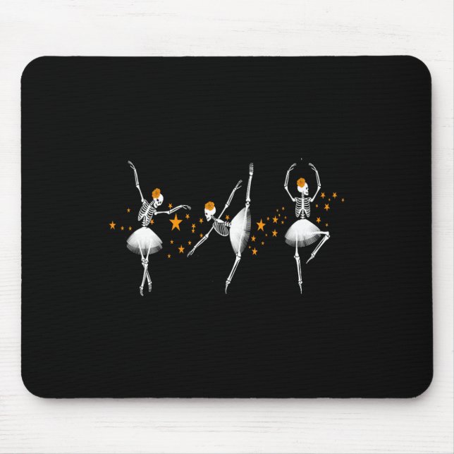 Mousepad Halloween Dancing Skeleton Ballerina Balé Mulheres (Frente)
