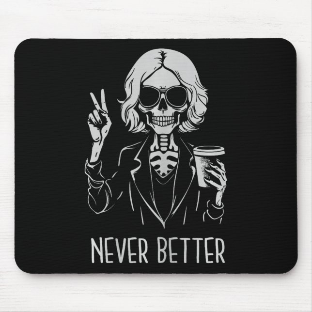 Mousepad Halloween de café da Copa do Bebendo sem melhor es (Frente)