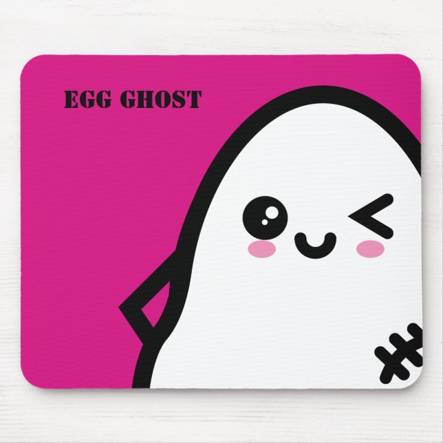 Mousepad Halloween do Fantasma do Ovo Assustador | Adiciona (Frente)