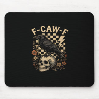 Mousepad Halloween F Caw F Raven Bird Checkered Vintage Sty