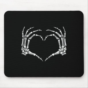 Mousepad Halloween Figurume Skeleton Mãos Sinais de Coração