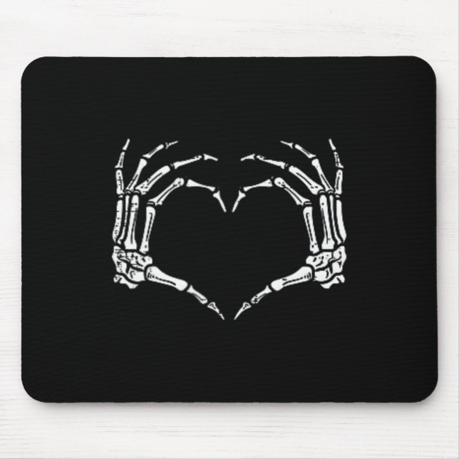 Mousepad Halloween Figurume Skeleton Mãos Sinais de Coração (Frente)