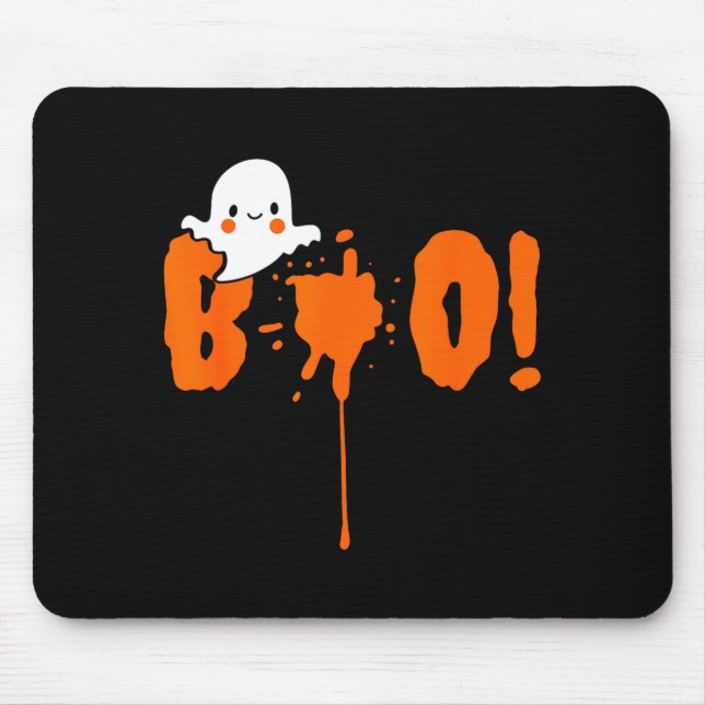 Mousepad Halloween Funny Cute Ghost Boo! Design Gift  (Frente)