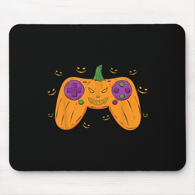 Mousepad Halloween Gamer Costume Assustador Pumpkin Meninos (Frente)