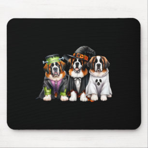 Mousepad Halloween Ghost Costume Witume Dog Santo Bernard R