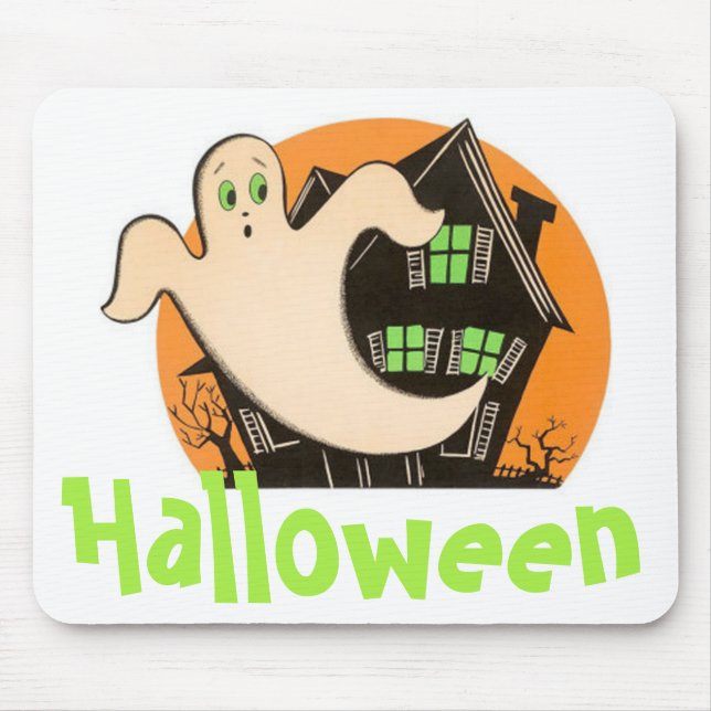 Mousepad Halloween Ghost e Casa Assombrada (Frente)