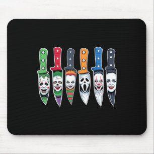 Mousepad Halloween Horror Filme Caracteres Em Facas Assusta