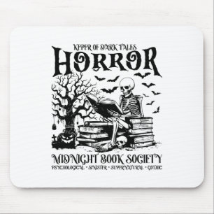 Mousepad Halloween Horror Midnight Book Club Society Litera