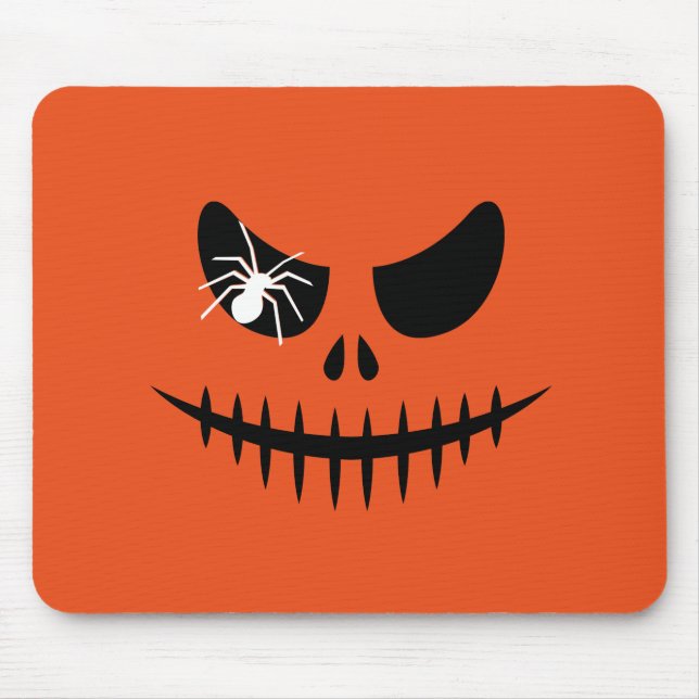 Mousepad Halloween Jack O Lanterna Pumpkin Stittitch Mouth (Frente)