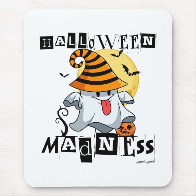 Mousepad Halloween Madness Engraçado Fantasma Outubro Coloc (Frente)