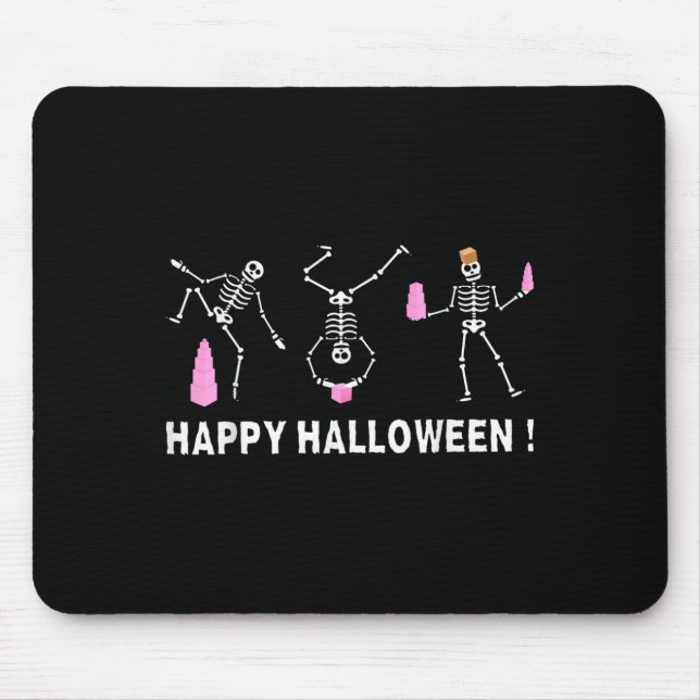 Mousepad Halloween Montessori Teacher Skeleton Dancing Educ (Frente)