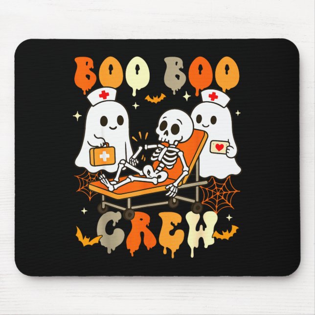 Mousepad Halloween Nurse Boo Boo Crew Ghost Doctor Paramedi (Frente)