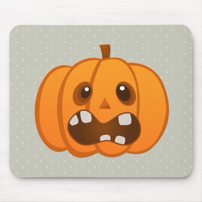 Mousepad Halloween Orange Pumpkin Jack-o'-lantern (Frente)