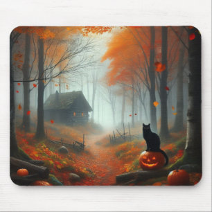 Mousepad Halloween/outono/Outono/Abóbora/gato