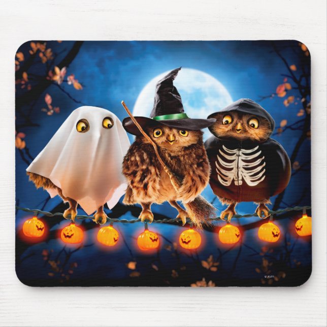 Mousepad Halloween Owls (Frente)