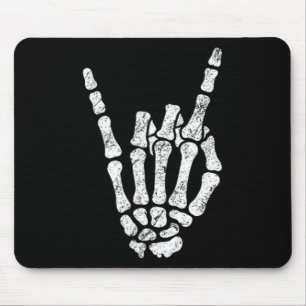 Mousepad Halloween Rock Hand Sinal Skeleton Rock N Roll Sym