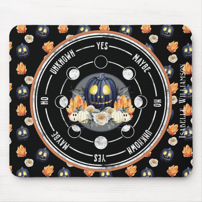 Mousepad Halloween Samhain Pumpkin Crystals Pendulum Spirit (Frente)