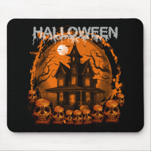 MOUSEPAD HALLOWEEN SCARY HAUNTED HOUTS SKULES