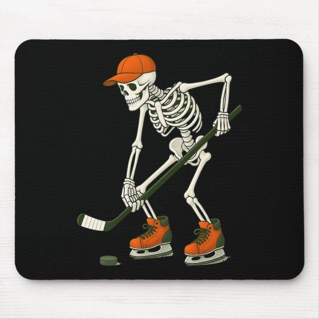 Mousepad Halloween Skeleton Ice Hockey Costume Funny Men Bo (Frente)
