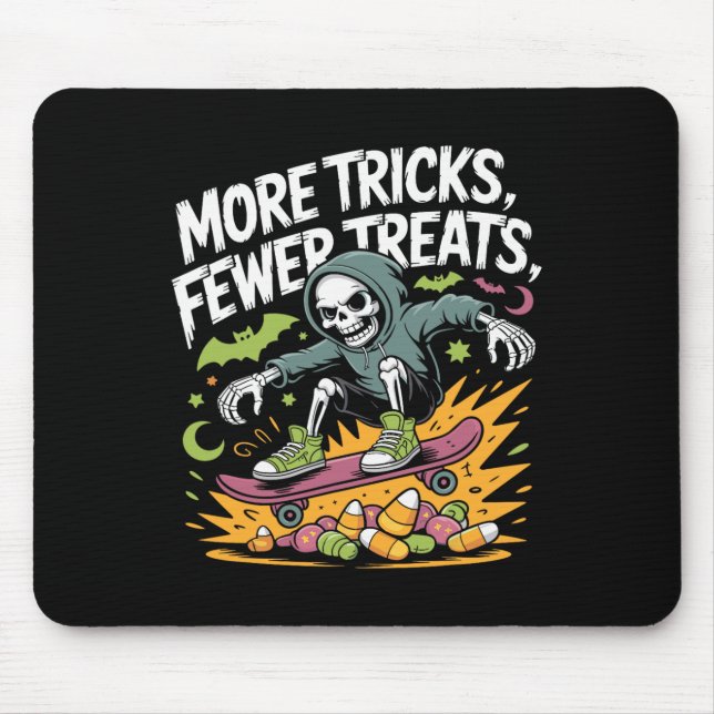 Mousepad Halloween Skeleton Skater Truques Sketboard (Frente)