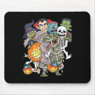 Mousepad Halloween Skeleton Zombie Andando Mummy T Rex Engr