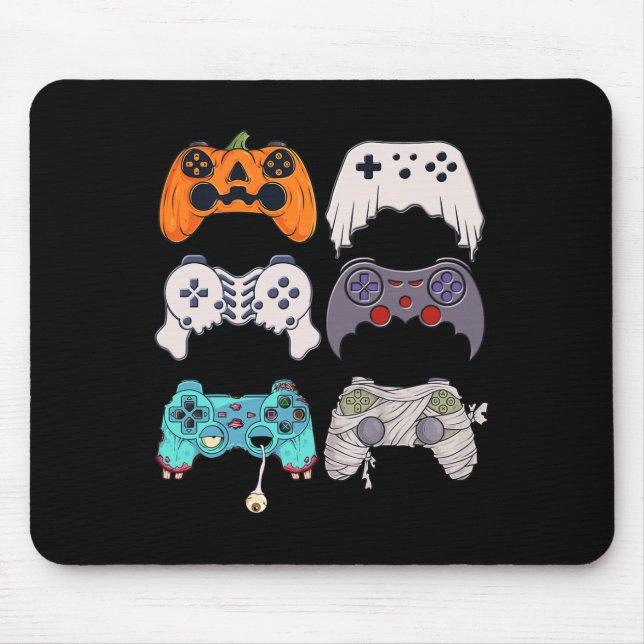 Mousepad Halloween Skeleton Zombie Controladoras de Jogos M (Frente)