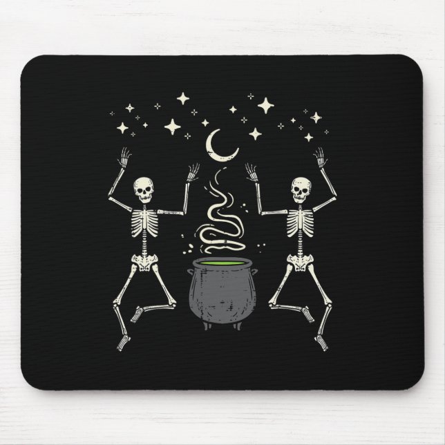 Mousepad Halloween Skeletons Dance Witch Cauldron Costume W (Frente)