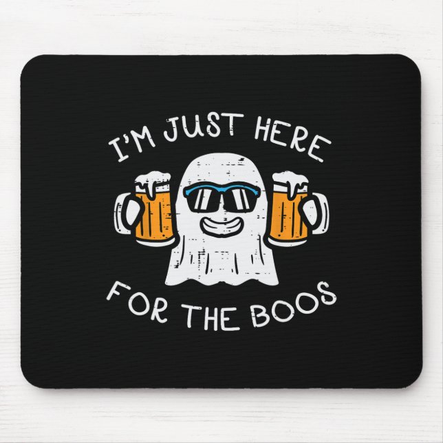 Mousepad Halloween Só Está Aqui Para Boos Fantasma Engraçad (Frente)