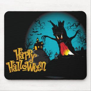 Mousepad Halloween Spooky Tree e Casa Assombrada