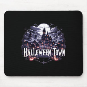 Mousepad Halloween Town Skeleton Ghost Pumpkin Halloween