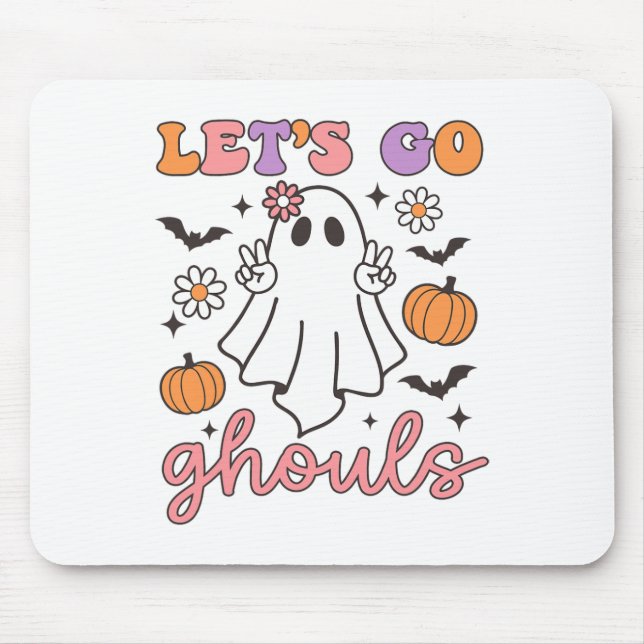 Mousepad Halloween Vamos Ir Ghouls Fantasma Retro Costume W (Frente)