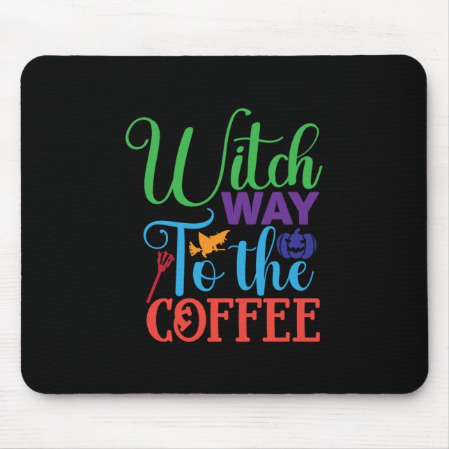 Mousepad Halloween Witch Caminhando Para O Café (Frente)