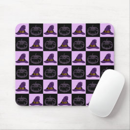 Mousepad Halloween Witch Hat Pumpkin Face Patterno Assustad
