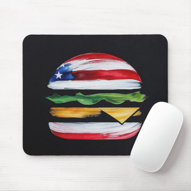 Mousepad Hamburger América (Pintura Preta Nº 2) (Com mouse)